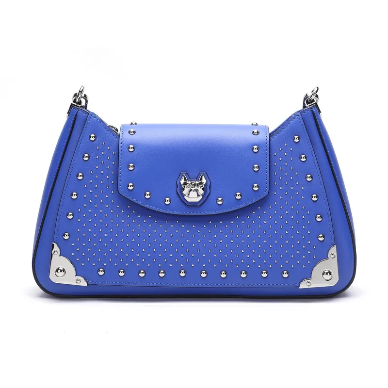 Miguel Vieira Cow Leather One Shoulder Handbag Regular Women's Black/Blue/Red-7