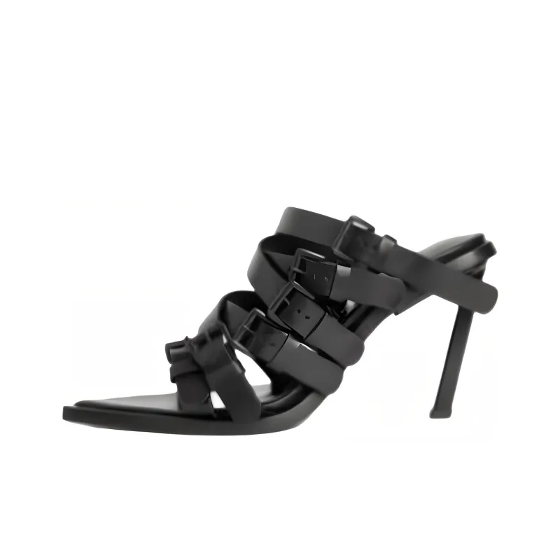 Ann Demeulemeester Slide Slippers 9cm Women's Black-0