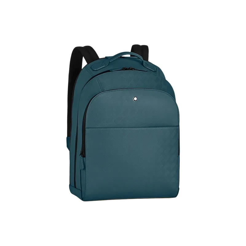 MONTBLANC Cow Leather Backpack Large Size Men's Blue-1