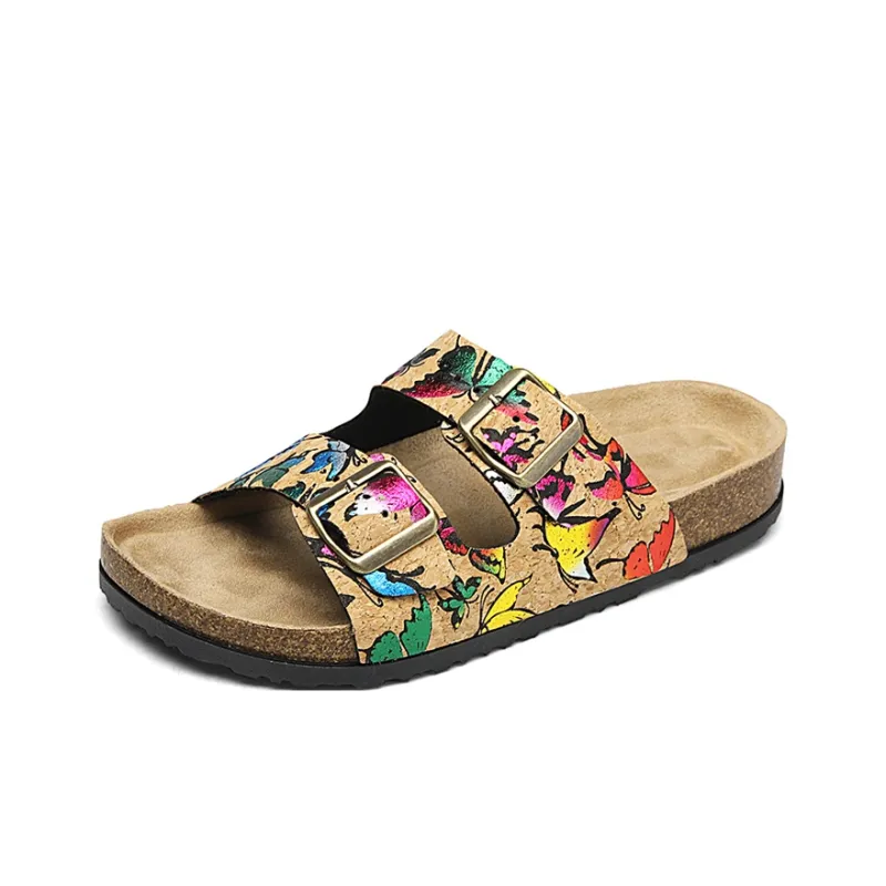 OUBT Slide Slippers Women's Multicolor Butterfly/Shimmering Butterfly-1