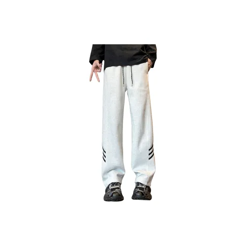 BENGEN Knitted Sweatpants Unisex Light Heather Gray