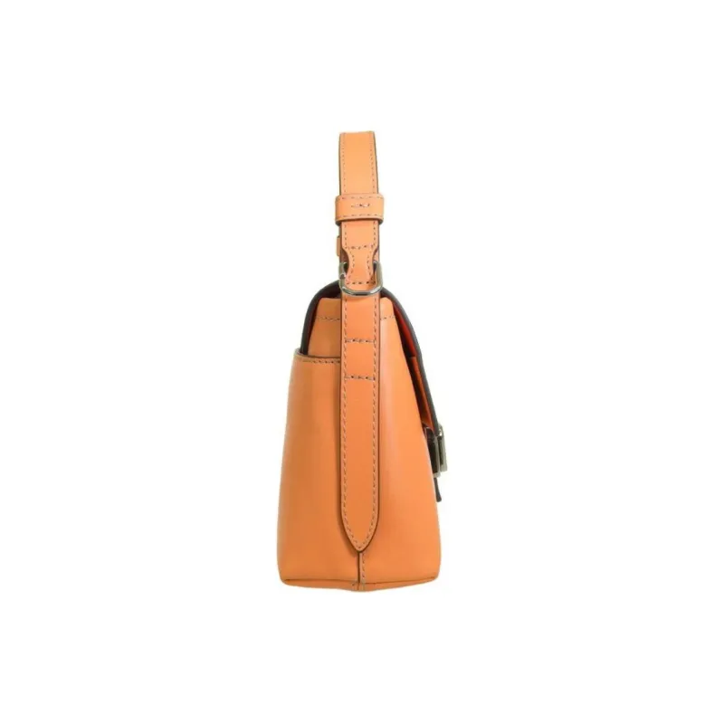Furla Charlotte Leather Crossbody Bag, Shoulder Bag Women's Orange-2