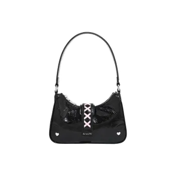 AILUXI PU Shoulder Bag Portable Crossbody Bag Shoulder Bag Medium Size Women's Black