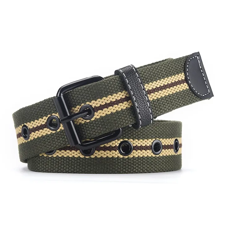 XNKW Woven Canvas Leather Belts Unisex Width: 3.8CM-3