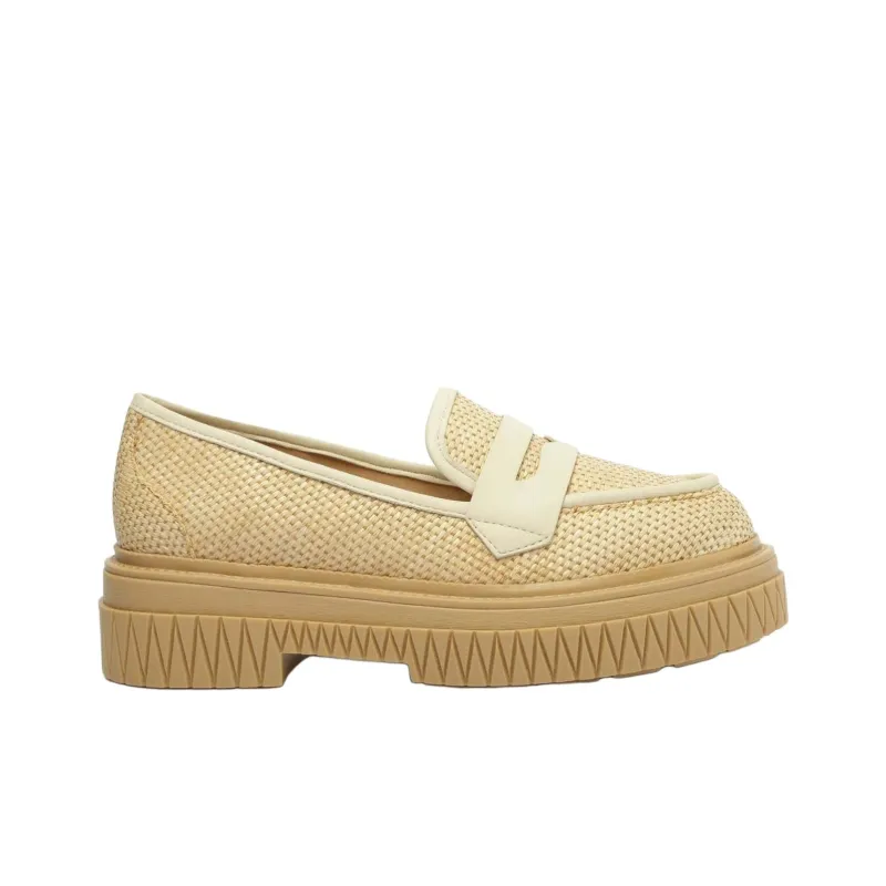 Schutz Viola Weekend Loafers 5cm Women's Beige-1