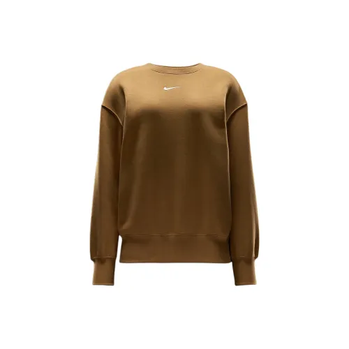 Nike Sportswear Phoenix Fleece Sweatshirts Women's Linen Brown