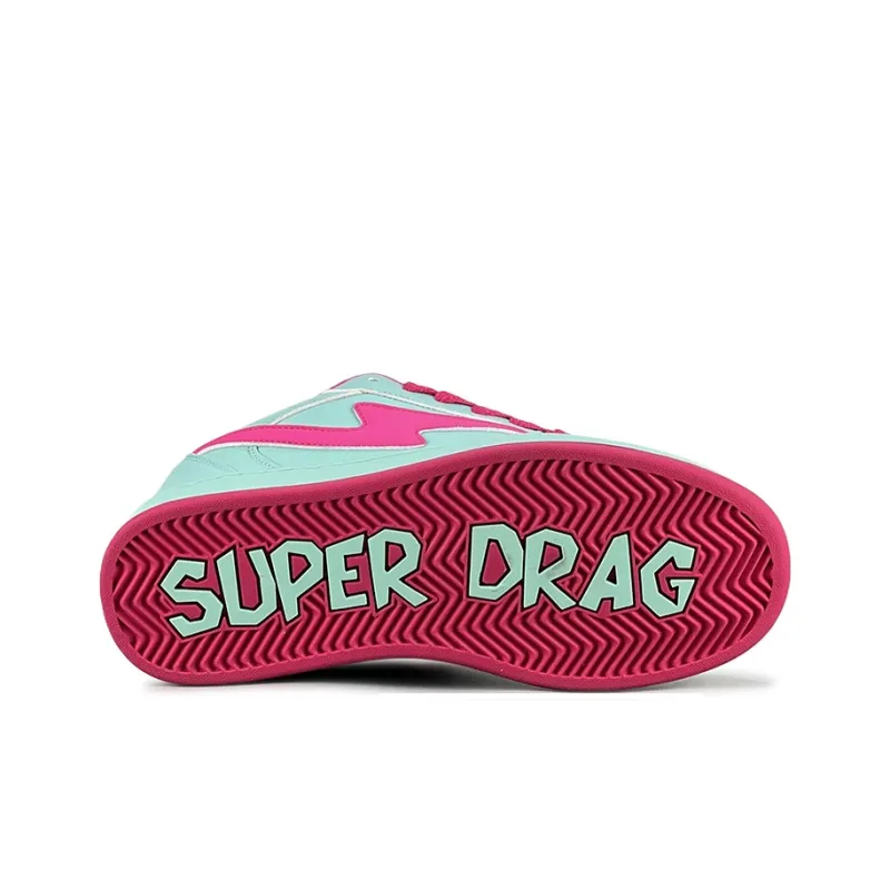 LuzaoT SUPER DRAG Puffy Shoes Anti Slip Wear Resistant Low Top Skateboard Shoes Women's Blue Pink-5