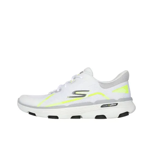 Skechers GO RUN Anti Slip Wear Resistant Low Top Running Shoes Men's White Yellow