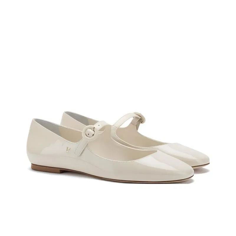 Larroude Blair Mary Jane Shoes Women's Ivory White-2