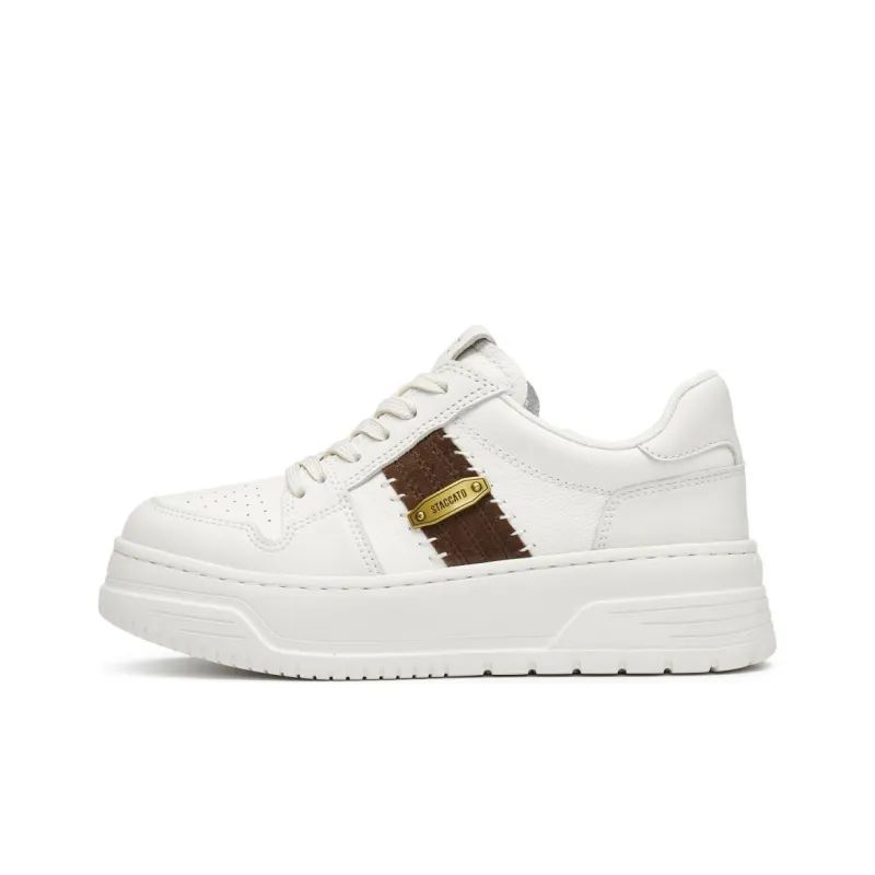 Staccato Patch Shoes Low Top Height Increasing Skateboard Shoes Women's-0
