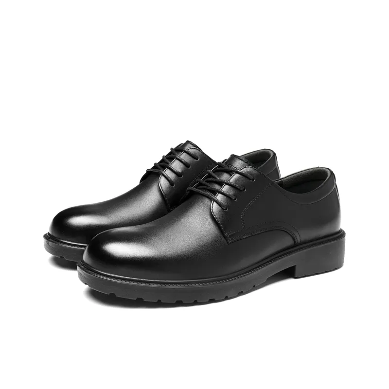 HLA Dress Shoes Men Low Top Black-1