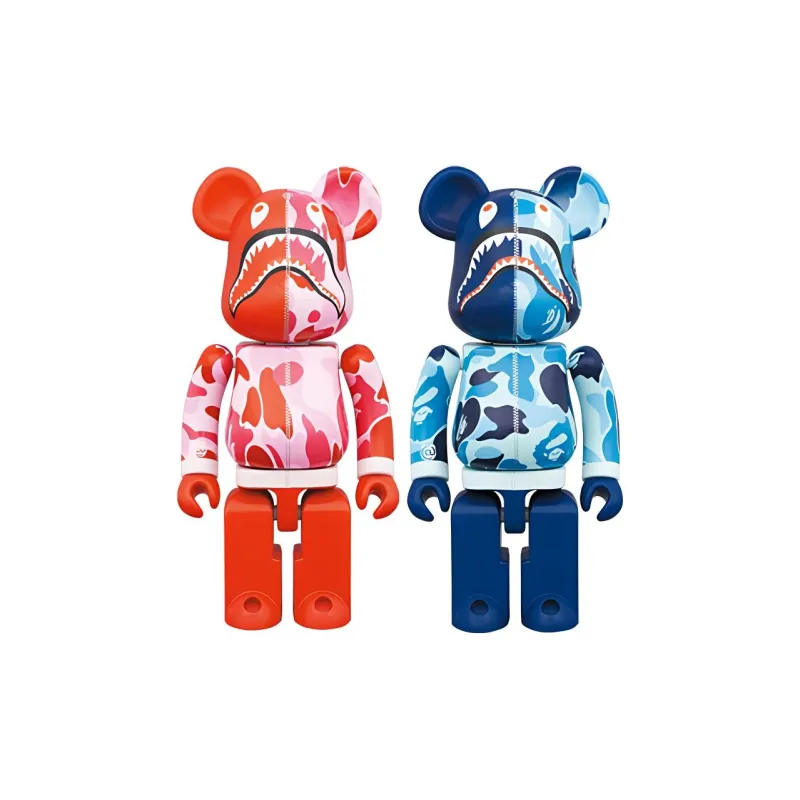 Bearbrick X Bape Abc Camo Shark Chogokin Of 2 Pink/Blue-2