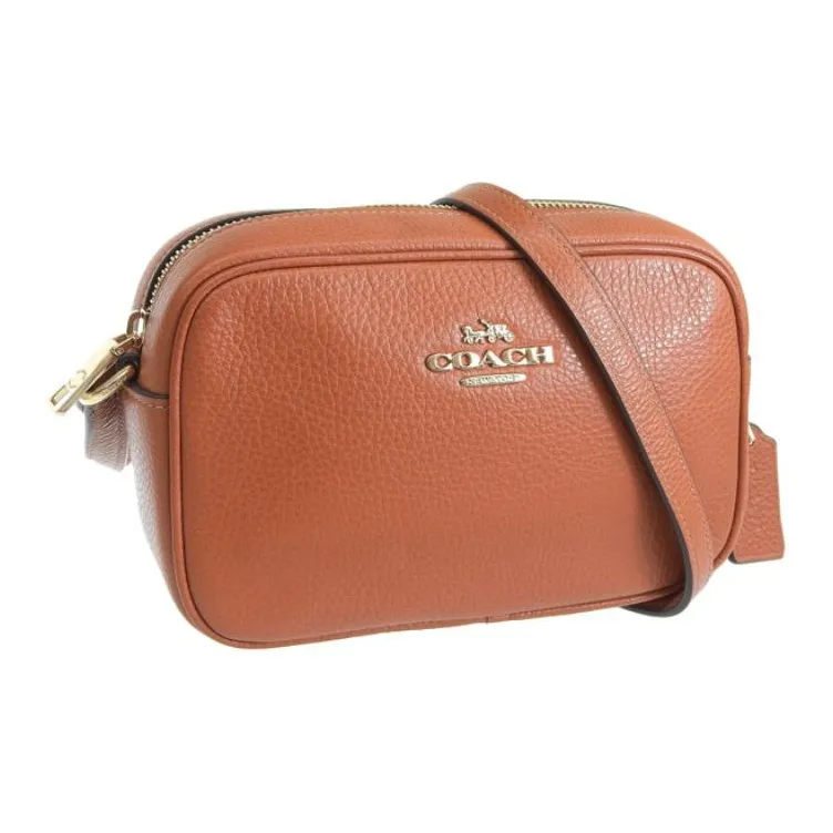 COACH Jamie Leather Shoulder Bag, Crossbody Bag Small Size Women's Brown-1