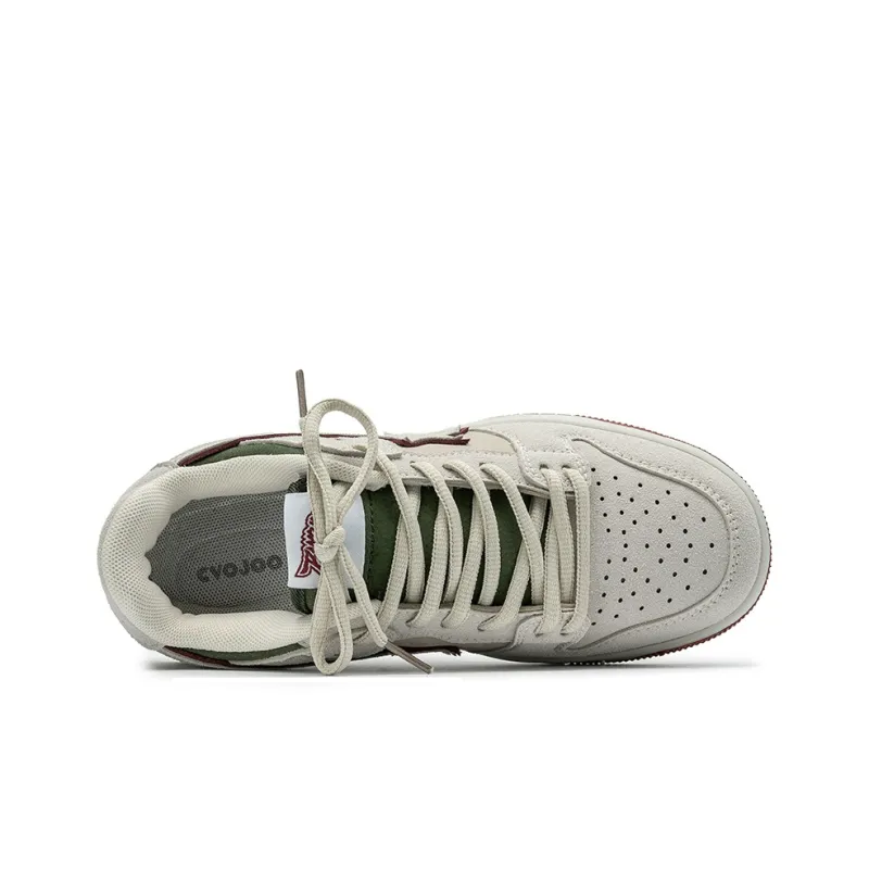 CVOJOO Gift Box Set Coverage Low Top Skateboard Shoes Unisex Light Gray Army Green-2