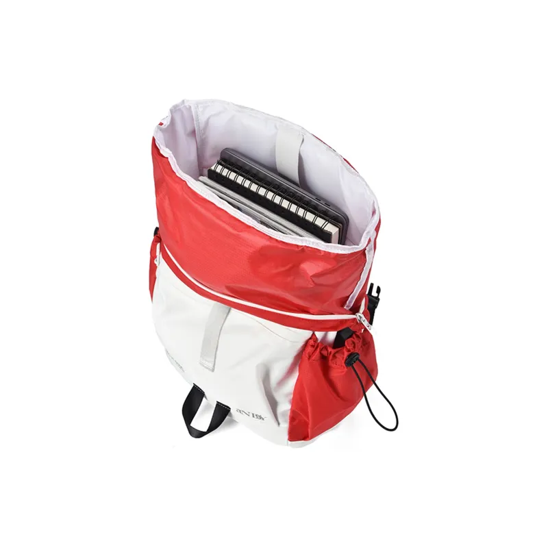 COEXISTENCE Polyester Water Repellent Backpack Laptop Bags Large Size Unisex Red White-3