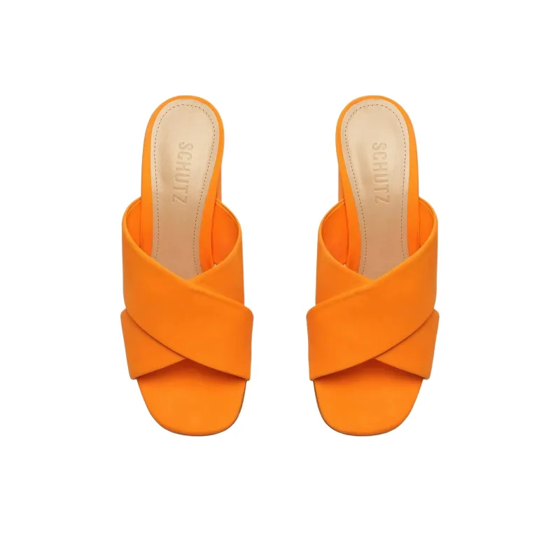 Schutz Slide Slippers 10.5cm Women's Orange-4