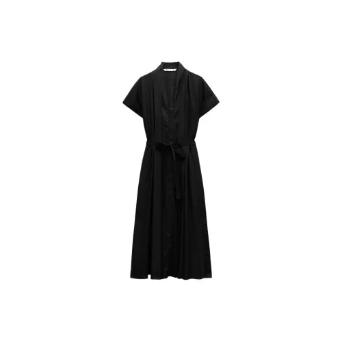 ZARA ZW Series Short Sleeved Dress Women's Black