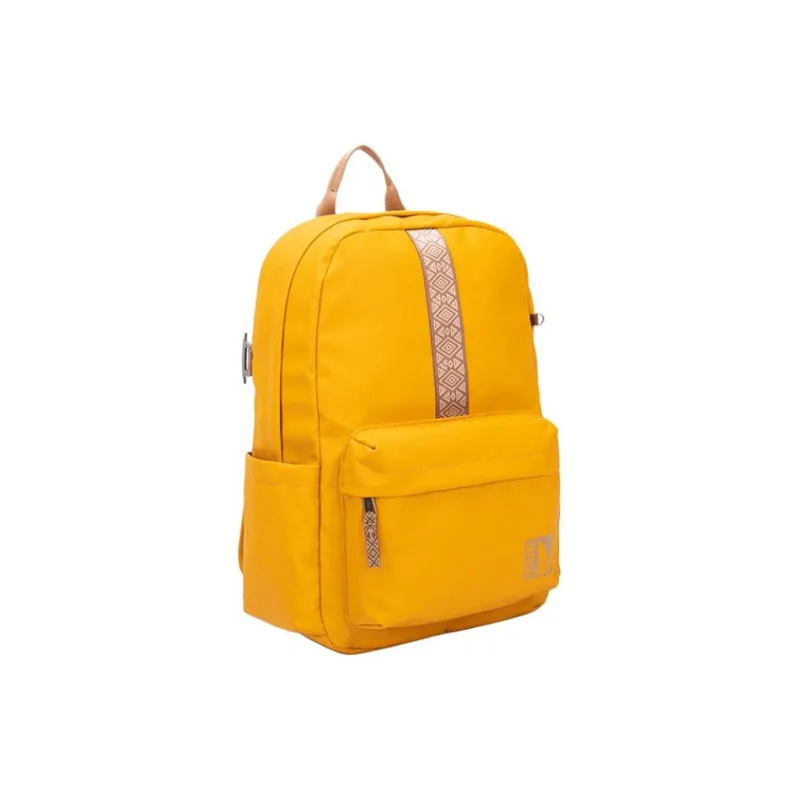 INUK Polyester Backpack Regular Unisex Yellow/Milk Tea Beige/Green/Pink-11