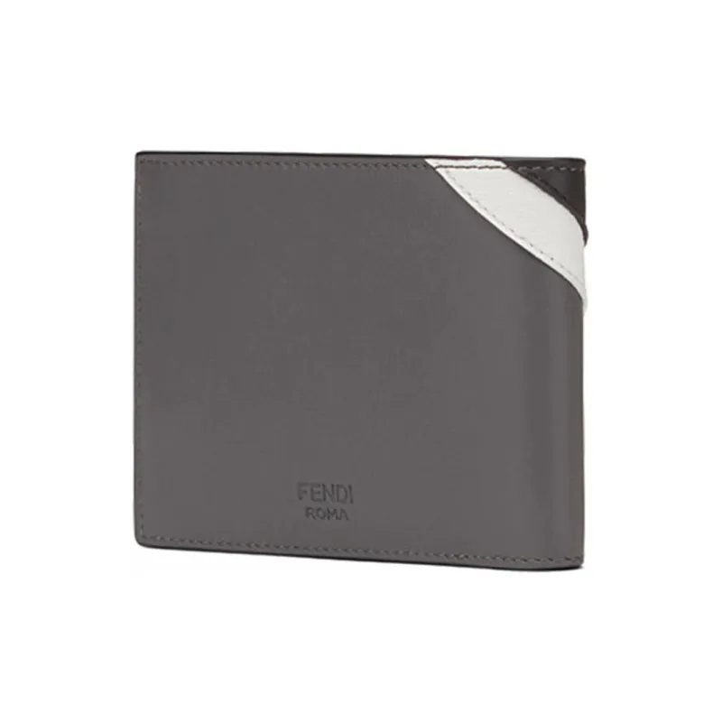 FENDI Multicolor Leather Wallets With Money Clip Men's Black/Gray/White-2