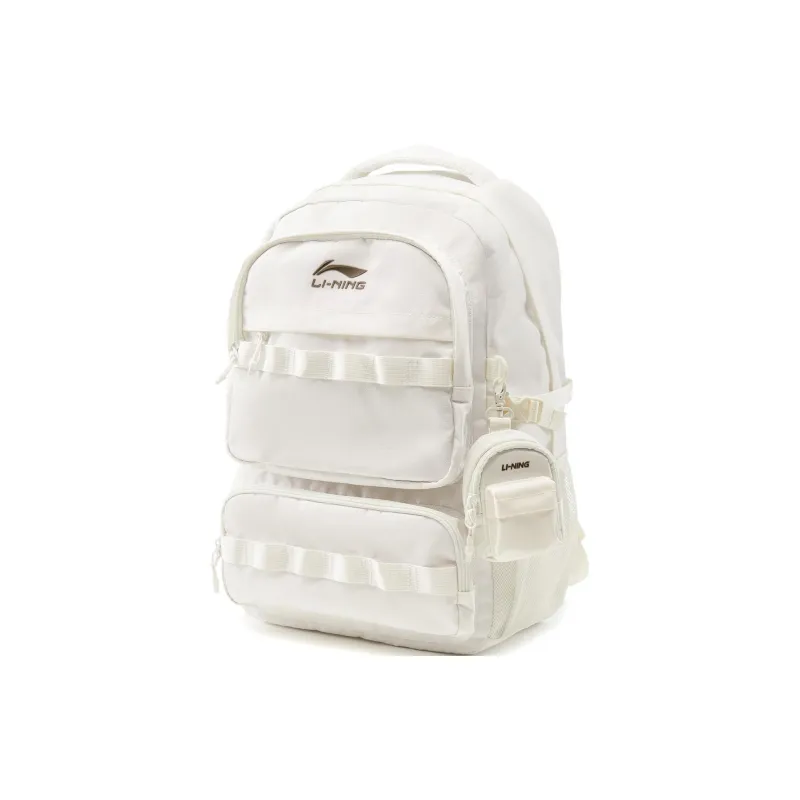 LiNing Polyester Backpack Unisex Ivory-2