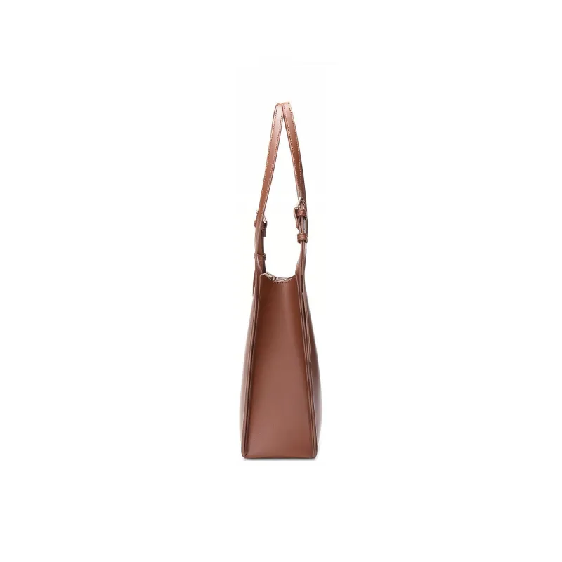 MEXICAN Polyurethane Leather Tote Bag, Shopping Bag, Shoulder Bag, Bucket Bag, Shoulder Bag Regular Women's Coffee-3