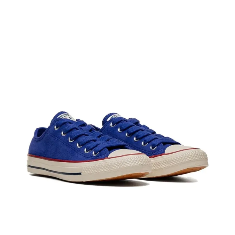 Converse Anti Slip Wear Resistant Low Top Canvas Shoes Unisex Blue-3