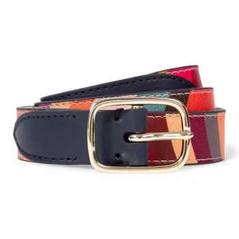 Paul Smith Swirl Pattern Belt Leather Belts Women's Multicolor