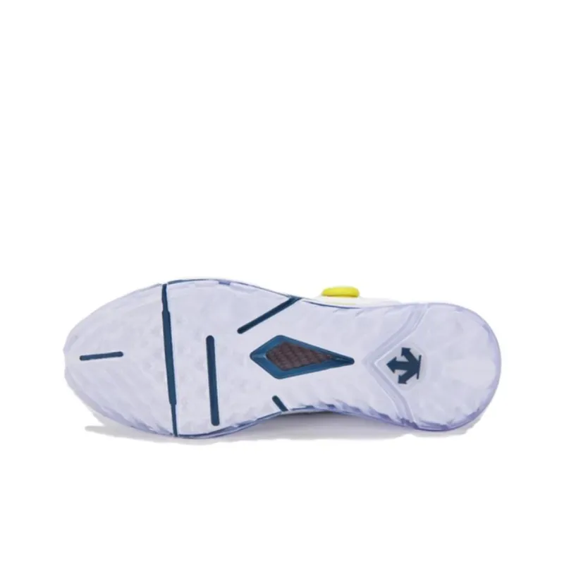 DESCENTE GOLF Non slip Lightweight Low Top Golf Shoes Men's White Yellow Blue-2