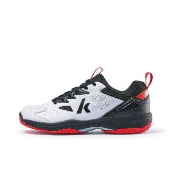 Kawasaki Leap Cushioned Slip Resistant Abrasion Resistant Low Top Badminton Shoes Unisex White Black Red