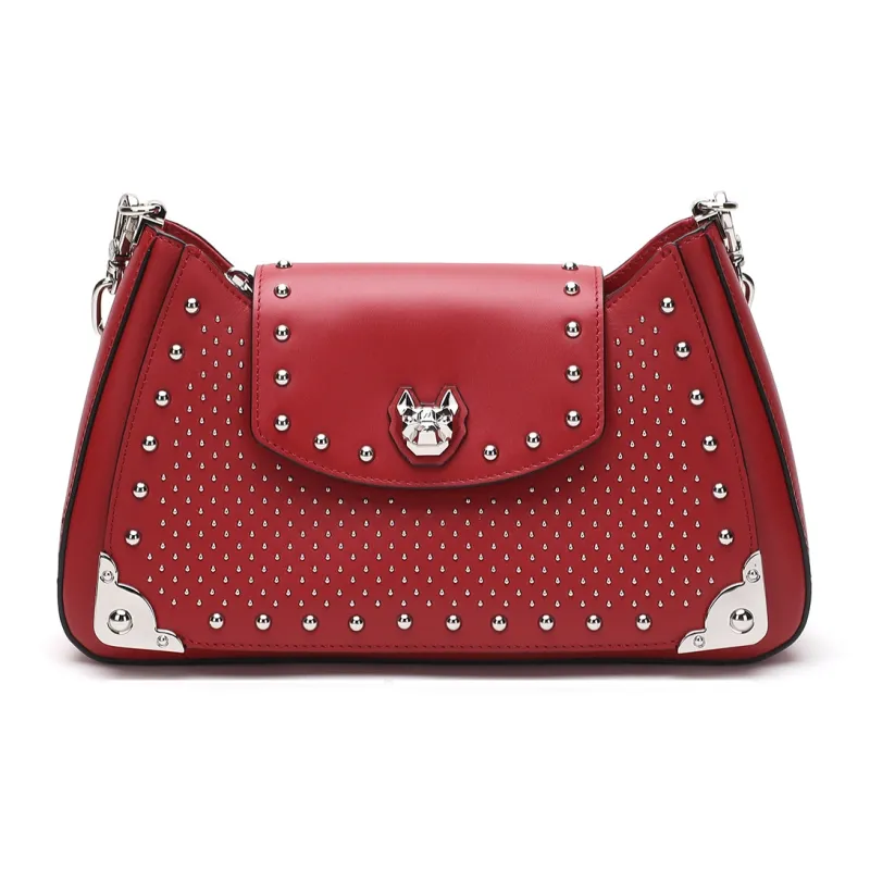 Miguel Vieira Cow Leather One Shoulder Handbag Regular Women's Black/Blue/Red-13