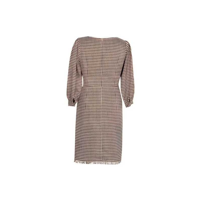ROEYSHOUSE Long Sleeved Dress Women's Plaid-1