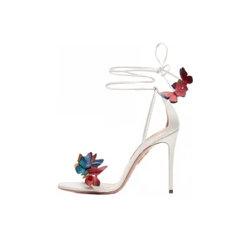 AQUAZZURA Papillon Sandal 105 Strap Sandals Women's White