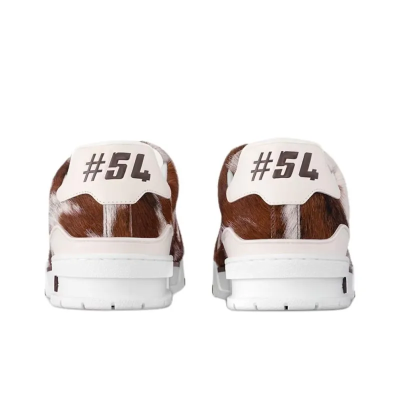 LOUIS VUITTON Trainer Low Top Skateboard Shoes Men's Brown-4