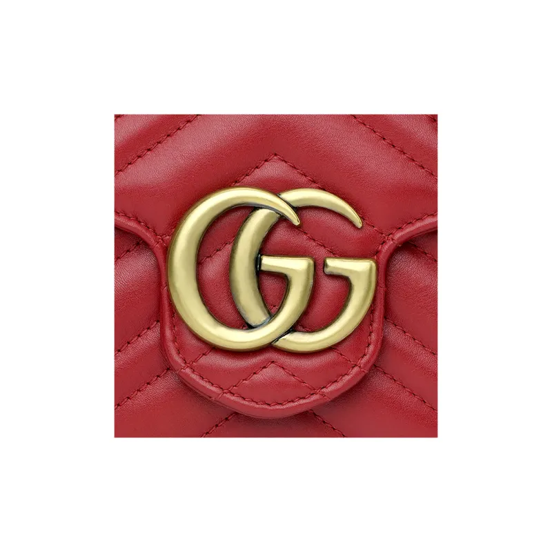 GUCCI Leather Envelope Bag Shoulder Bag Crossbody Bag Regular Women's Red-8