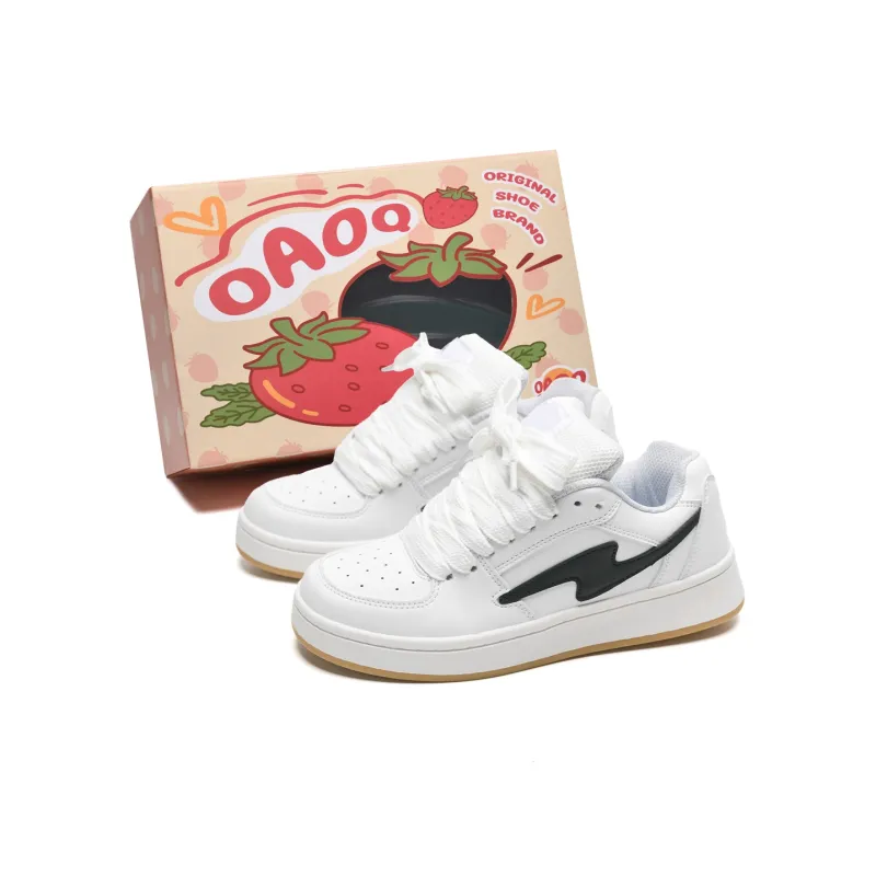 OAOQ Height Increasing Wear-Resistant Lightweight Breathable Slip-Resistant Low-Top Skateboard Shoes Unisex Box-12