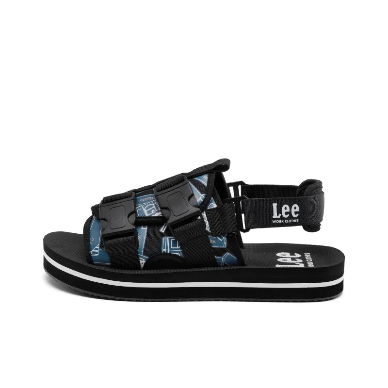 Lee Beach Sandals Men Black/White-0