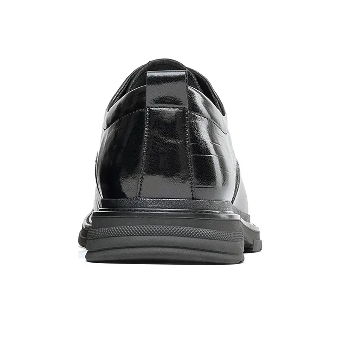 JOSINY Comfortable Wear Resistant Dress Shoes Low Top Men's Black-4