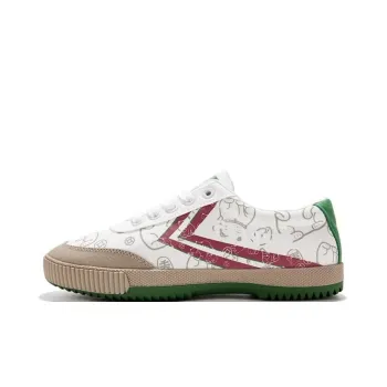 LuckyCat x Dafu Leaps Forward Anti-Slip Wear-Resistant Low-Top Canvas Shoes Unisex White Green