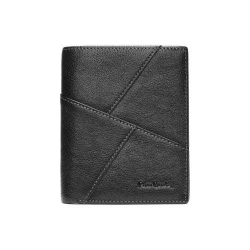 PIERRE CARDIN Top Grain Cow Leather Men's Coin Purse Multi Card Layered Money Clip, Wallet, Card Holder Men's Black