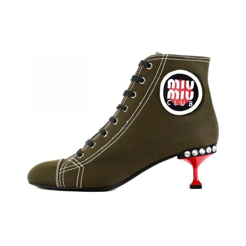 MIU MIU Ankle Boots Women's Olive Green