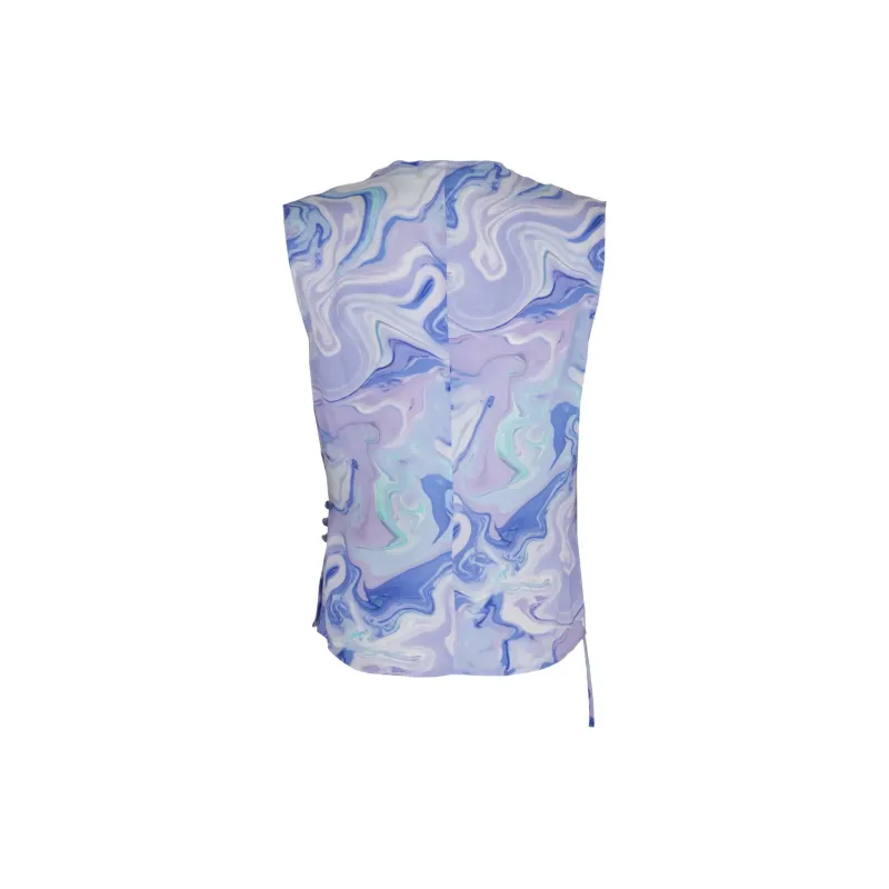 BCBGMAXAZRIA Marbled pattern Sleeveless Blouse-1