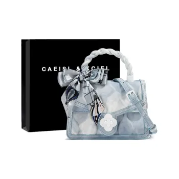CAEISL&KCIEL Polyurethane With Synthetic Leather Shoulder Bag, Crossbody Bag, Handbag Regular Women's Ink Splatter Blue
