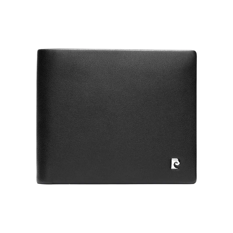 PIERRE CARDIN Top Grain Cow Leather Ticket Holder Cropped Men's Wallet Regular Men's Black-1