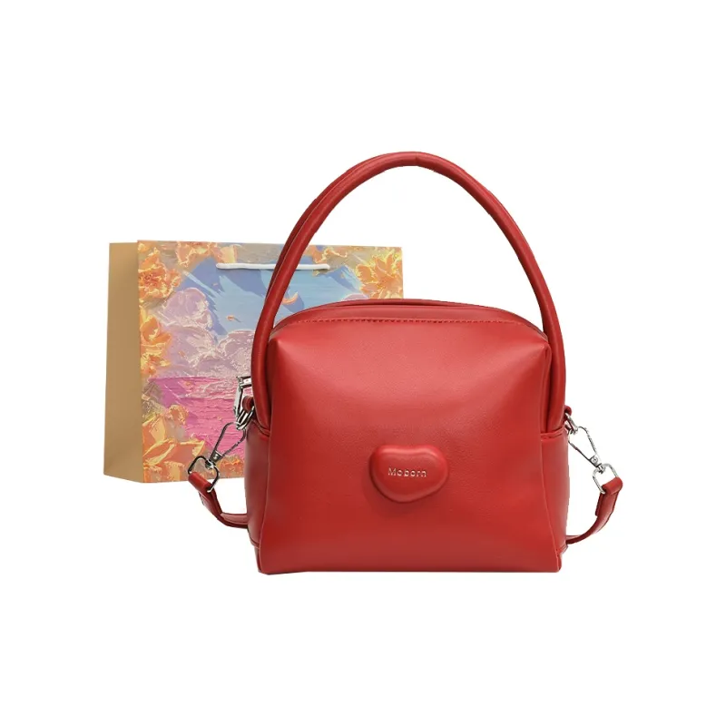 BRINCH PU Bucket Bag, Shoulder Bag, Handbag Women's Black/Red/Silver-5