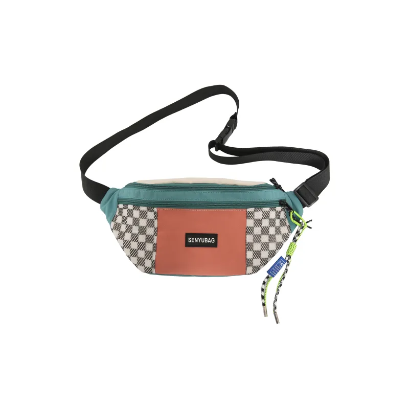 MOK Nylon Crossbody One Shoulder Sling Bags Unisex White/Black/Green/Blue-6