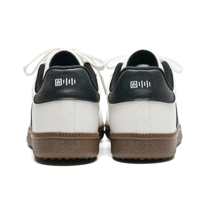 Circle small Skateboard Shoes Unisex Low Top White Black-6
