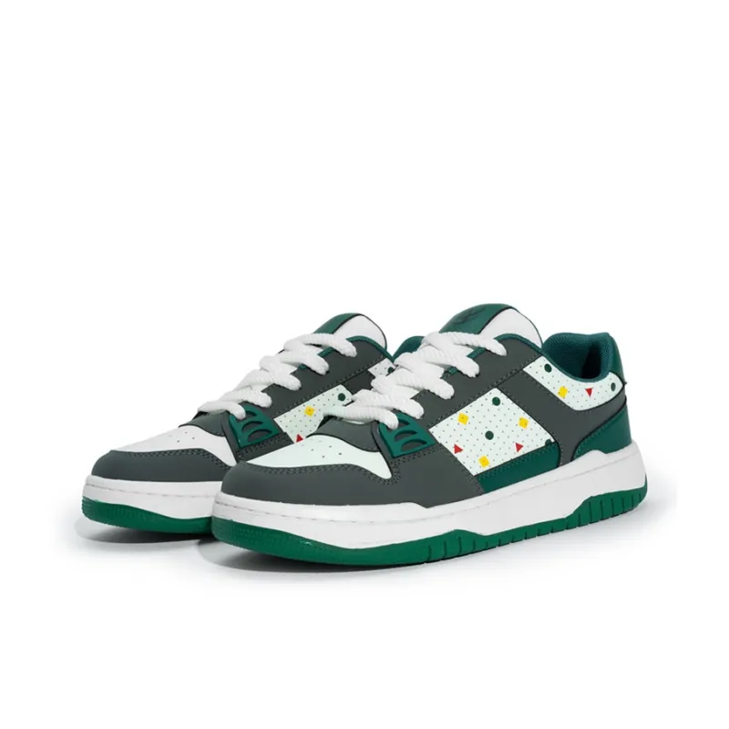 Seattle Palm Slip-Resistant Lightweight Breathable Low-Top Skateboard Shoes Unisex Gray Green-4