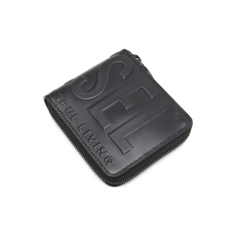 DIESEL Cow Leather Wallet Extra Small Men's Black-2