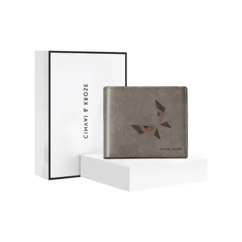 Simvay Clos Synthetic Leather Wallet Card Holder Clutch Document Wallet Ticket Clip Men's Gray