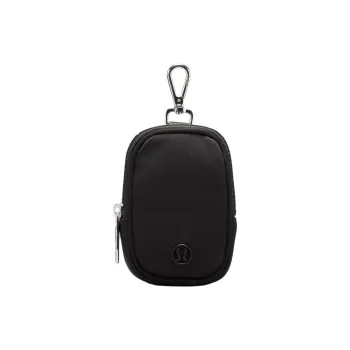 Lululemon Knitted Fabric Nylon Coin Purse Storage Bag Nano Unisex Black